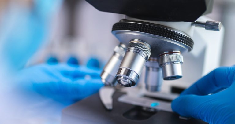 A laboratory bench, representing the ancient DNA research environment The Ancient BioChain is applied to.
